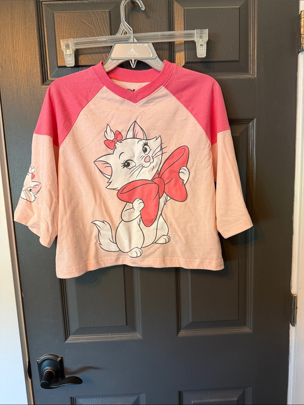 Disney Pink and White Raglan Shirt with Contrast Trim